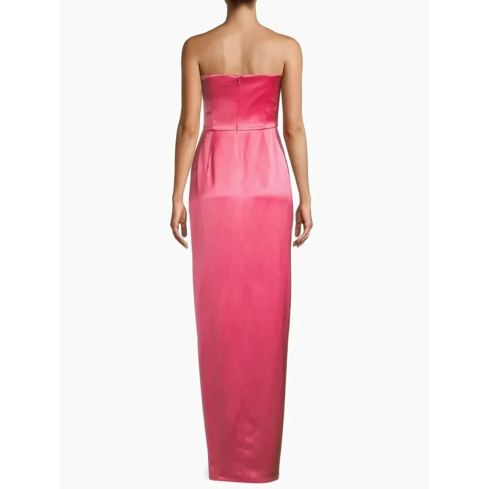Sau Lee Priyanka Strapless Satin Gown US 4 $495 - Picture 3 of 11